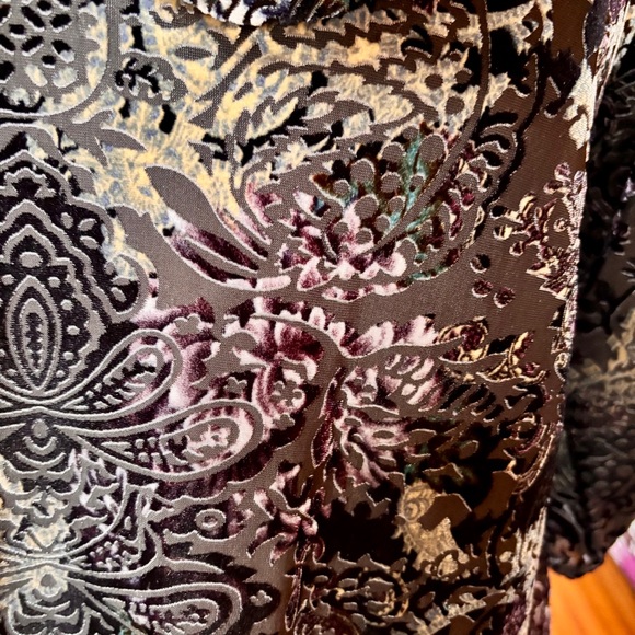 Velvet Burnout Cowl Neck Top XL - Picture 4 of 6